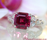 Exquisite Rhodolite Ring with Diamonds