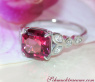 Exquisite Rhodolite Ring with Diamonds