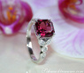 Exquisite Rhodolite Ring with Diamonds
