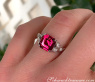 Exquisite Rhodolite Ring with Diamonds