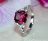 Exquisite Rhodolite Ring with Diamonds