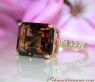 Ungewöhnlicher Rauchquarz Ring mit braunen Diamanten