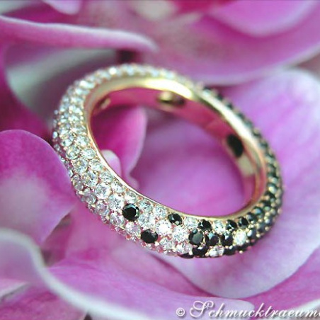 Exquisite Black & White Diamond Eternity Ring