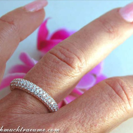 Exquisite Black & White Diamond Eternity Ring