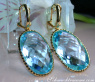 Impressive Blue Topaz Earrings in Yellow Gold 14k | SCHMUCKTRAEUME.COM