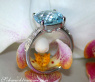 Charmanter Blautopas Ring mit Diamanten