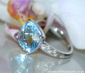 Charmanter Blautopas Ring mit Diamanten