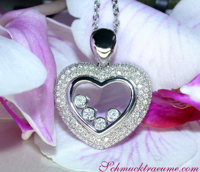 Tremendous Diamond Heart Pendant Behind Glass Tremendous Diamond Heart Pendant Behind Glass