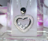 Tremendous Diamond Heart Pendant Behind Glass