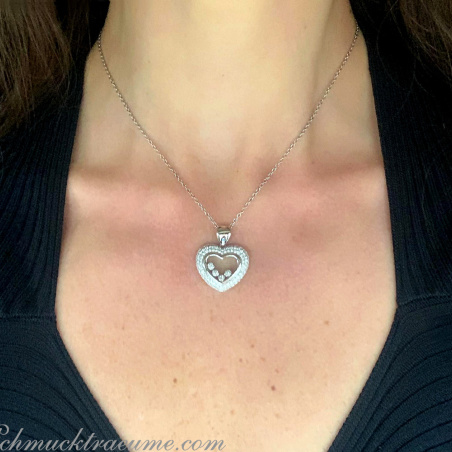 Tremendous Diamond Heart Pendant Behind Glass
