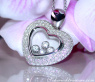 Tremendous Diamond Heart Pendant Behind Glass