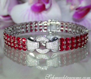 Einzigartiges Rubin Armband mit Brillanten