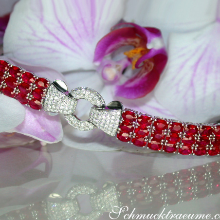 Einzigartiges Rubin Armband mit Brillanten