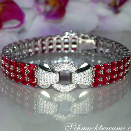 Einzigartiges Rubin Armband mit Brillanten