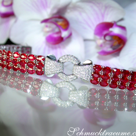 Einzigartiges Rubin Armband mit Brillanten