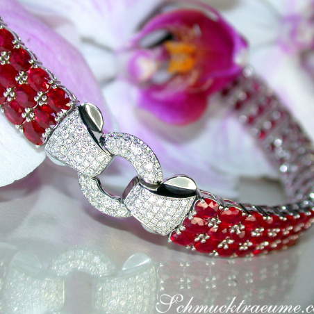 Einzigartiges Rubin Armband mit Brillanten