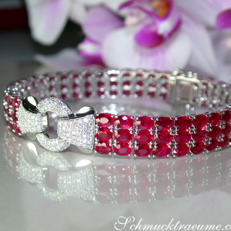 Einzigartiges Rubin Armband mit Brillanten