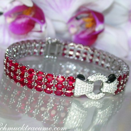 Einzigartiges Rubin Armband mit Brillanten