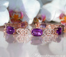 Prächtiges Amethyst Armband mit Diamanten im Art Déco Stil