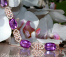 Prächtiges Amethyst Armband mit Diamanten im Art Déco Stil
