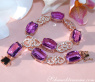 Prächtiges Amethyst Armband mit Diamanten im Art Déco Stil