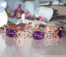 Prächtiges Amethyst Armband mit Diamanten im Art Déco Stil