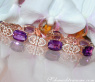 Prächtiges Amethyst Armband mit Diamanten im Art Déco Stil
