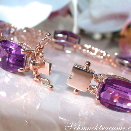 Prächtiges Amethyst Armband mit Diamanten im Art Déco Stil