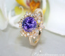 Delicate Tanzanite Snowflake Ring in Yellow gold 18k