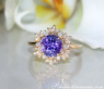 Delicate Tanzanite Snowflake Ring in Yellow gold 18k