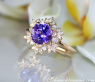 Delicate Tanzanite Snowflake Ring in Yellow gold 18k