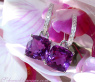 Wende Ohrringe "Kissen" mit Amethyst und Diamanten
