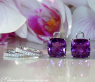 Wende Ohrringe "Kissen" mit Amethyst und Diamanten
