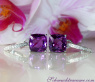 Wende Ohrringe "Kissen" mit Amethyst und Diamanten