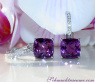 Wende Ohrringe "Kissen" mit Amethyst und Diamanten