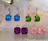 Wende Ohrringe "Kissen" mit Amethyst und Diamanten