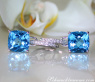 Wende Ohrringe "Kissen" mit Blautopas und Diamanten
