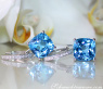 Wende Ohrringe "Kissen" mit Blautopas und Diamanten