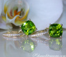 Wende Ohrringe "Kissen" mit Peridot und Diamanten