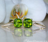 Wende Ohrringe "Kissen" mit Peridot und Diamanten