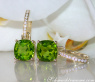 Wende Ohrringe "Kissen" mit Peridot und Diamanten