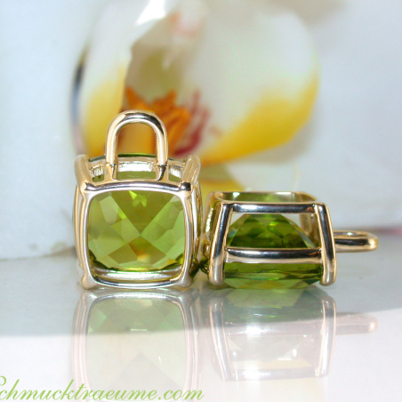 Peridot Kissen Einhänger für Wende Ohrringe