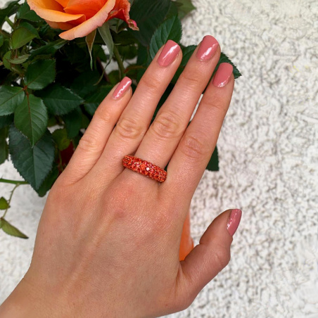 Noble Orange Sapphire Pavéring