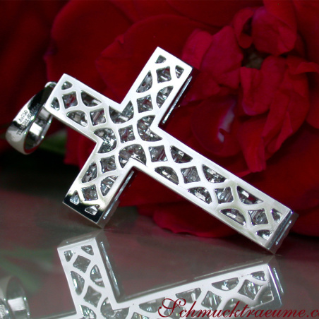 Ausgesuchter Kreuz Anhänger mit Baguette Diamanten