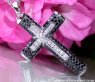 Kreuz Anhänger mit schwarzen Diamanten