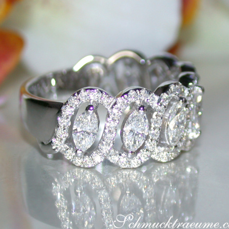 Feminine Marquise Diamond Band