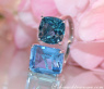 Wonderful Blue Topaz "Toi et Moi" Ring