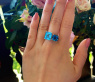 Wonderful Blue Topaz "Toi et Moi" Ring