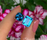 Wonderful Blue Topaz "Toi et Moi" Ring