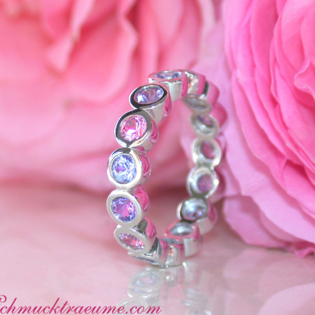 Gorgeous Pastel Sapphire Eternity Ring
